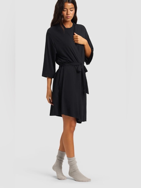cozy earth Other - Cozy Earth Black Women's Bamboo Stretch-Knit Kimono Robe size Medium